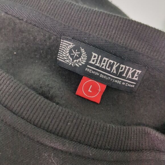 Black Pike Notorious Duck Print Black Crewneck Long Sleeve Sweatshirt large Devi - Picture 7 of 7